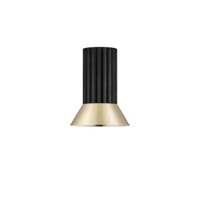 Plafonnier LUVIA 10W GU10 Or oxydé, noir H12,5 NOVA LUCE 9011438