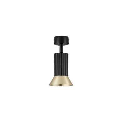 Plafonnier LUVIA 10W GU10 Or oxydé, noir H19,5 NOVA LUCE 9011440