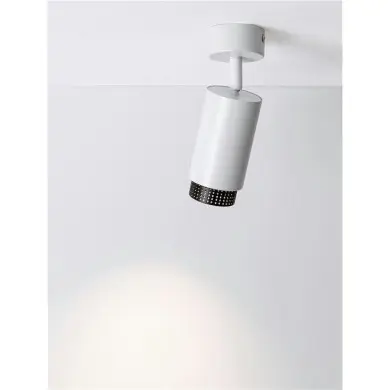 Plafonnier NESSI 10W GU10 Blanc, noir H18,8 NOVA LUCE 9011402