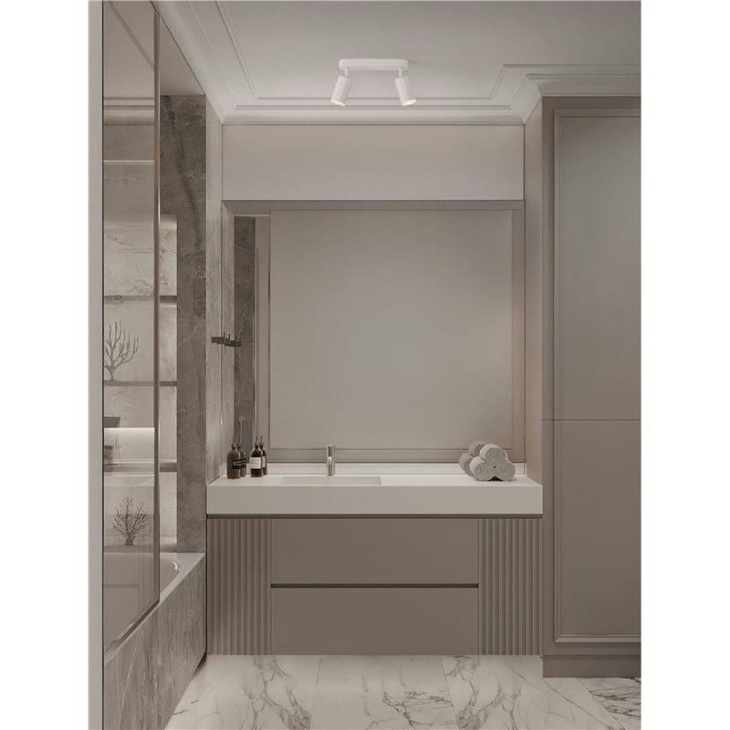 Plafonnier Salle de bain MAO 2x10W GU10 Blanc  9011417