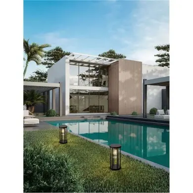 Borne Potelet Extérieur ELYSIUM 12W E27 Anthracite H35 NOVA LUCE 9030152