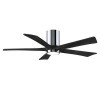 Ventilateur plafond avec lumière Irene 132cm Chromé Poli Noir ATLAS FAN IR5HLK-CR-BK-52