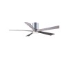 Ventilateur de plafond Irene-5HLK 152cm Chromé Poli Bois vieilli ATLAS FAN IR5HLK-CR-BW-60