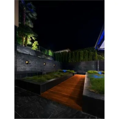 Applique de sécurité Extérieur AMEL 12W E27 Anthracite ronde NOVA LUCE 9030167
