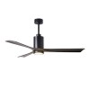 Ventilateur Destratificateur avec lampe Patricia 152cm Noir Noyer ATLAS FAN PA3-BK-WA-60