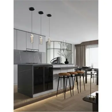 Suspension LUNE 9W LED Noir, chrome NOVA LUCE 9520010
