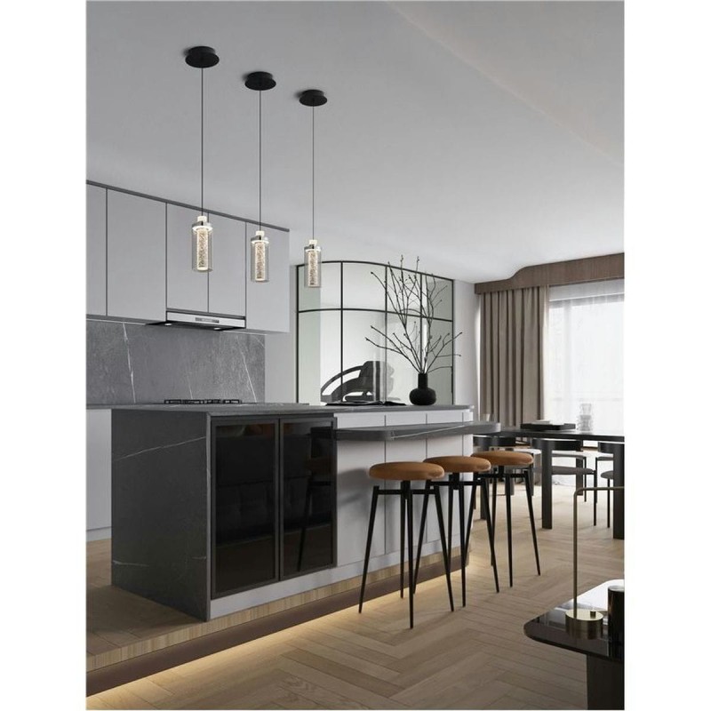 Suspension LUNE 9W LED Noir, chrome  9520010