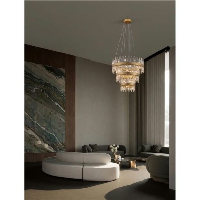 Suspension CROWN 42X5W LED G9 Or satiné  9695121