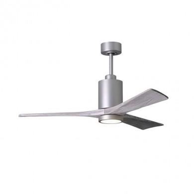 Ventilateur Plafond Silencieux Patricia 132cm Chromé Bois Vieilli ATLAS FAN PA3-BN-BW-52