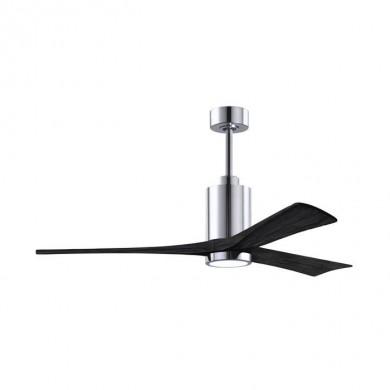 Ventilateur Plafonnier avec lampe Patricia 152cm Chromé Poli Noir ATLAS FAN PA3-CR-BK-60