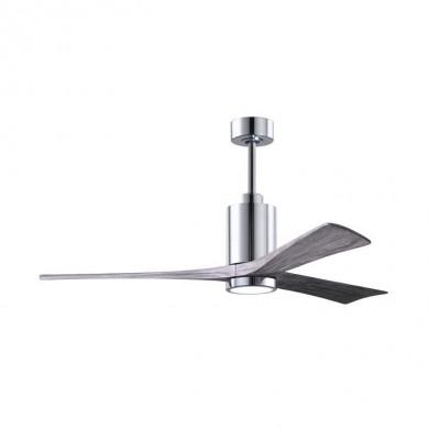 Ventilateur de Plafond Patricia 152cm Chromé Poli Bois Vieilli ATLAS FAN PA3-CR-BW-60