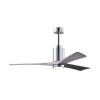 Ventilateur de Plafond Patricia 152cm Chromé Poli Bois Vieilli ATLAS FAN PA3-CR-BW-60