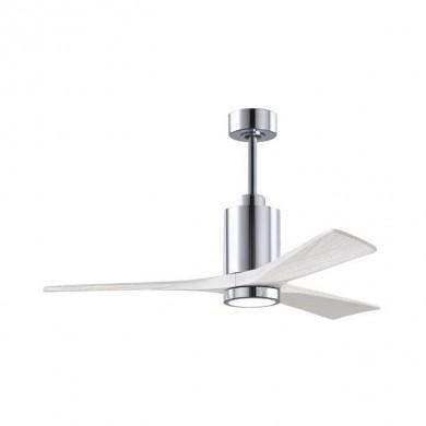 Ventilateur plafond avec lumière Patricia 132cm Chromé Poli Blanc ATLAS FAN PA3-CR-MWH-52