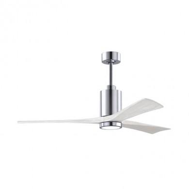 Ventilateur Plafond avec lampe Patricia 152cm Chromé Poli Blanc ATLAS FAN PA3-CR-MWH-60