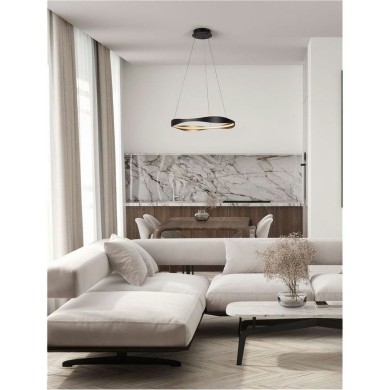 Suspension DOBI 32W LED Noir sablonneux, or  9030642