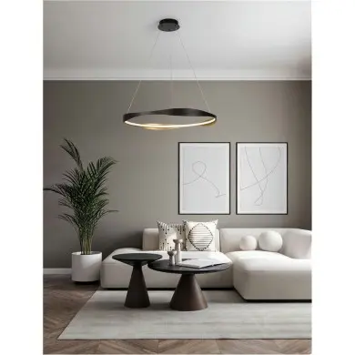 Suspension DOBI 40W LED Noir sablonneux, or NOVA LUCE 9030643