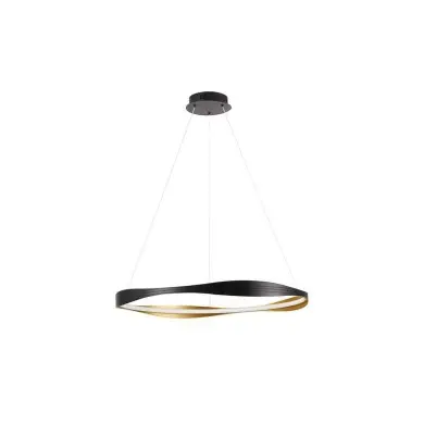 Suspension DOBI 40W LED Noir sablonneux, or NOVA LUCE 9030643