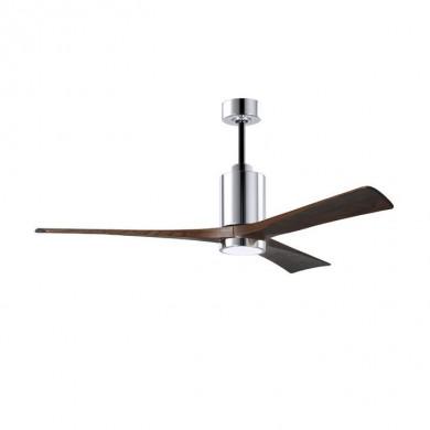 Ventilateur plafond avec lampe Patricia 152cm Chromé Poli Noyer ATLAS FAN PA3-CR-WA-60