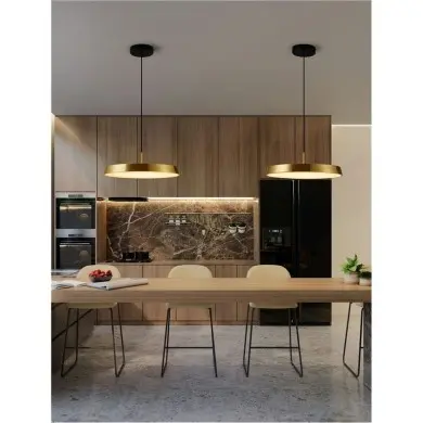 Suspension VETRO 37W LED Or, noir NOVA LUCE 9223416