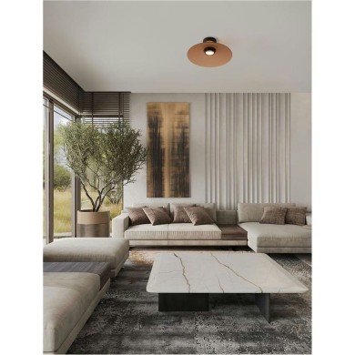 Plafonnier POLIFEMO 12W LED Noir, marron moca  9620147