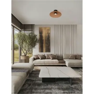 Plafonnier POLIFEMO 12W LED Noir, marron moca NOVA LUCE 9620147