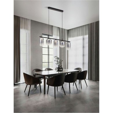Suspension AELIA 19W LED Noir, gris fumé  9009142