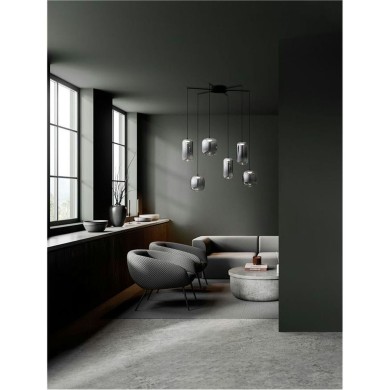 Suspension AELIA 25W LED Noir, gris fumé  9009143