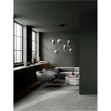 Suspension AELIA 25W LED Noir, gris fumé NOVA LUCE 9009143