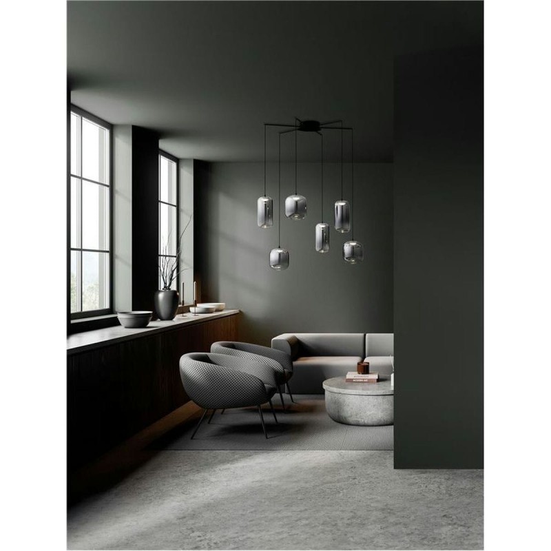 Suspension AELIA 25W LED Noir, gris fumé  9009143