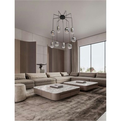 Suspension AELIA 36W LED Noir, gris fumé  9009144