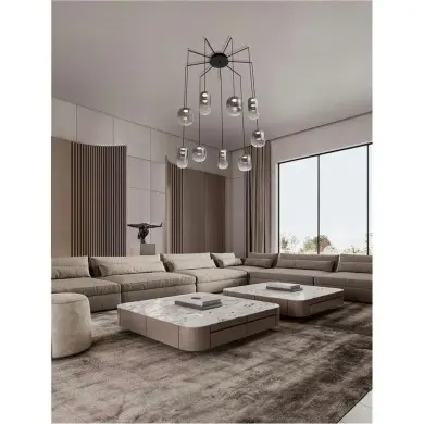 Suspension AELIA 36W LED Noir, gris fumé NOVA LUCE 9009144