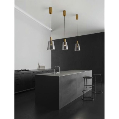 Suspension IMATIA 7W LED Or brossé, fumé F2  9236391