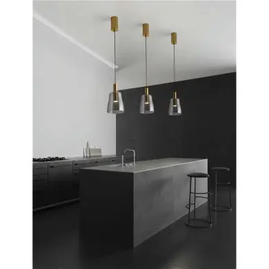 Suspension IMATIA 7W LED Or brossé, fumé F2 NOVA LUCE 9236391