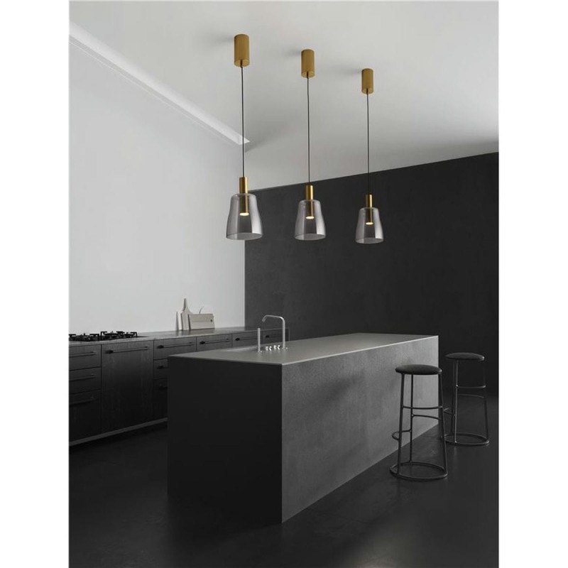 Suspension IMATIA 7W LED Or brossé, fumé F2  9236391