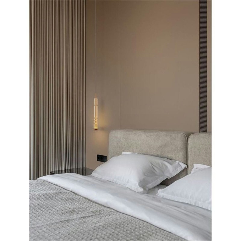 Suspension BENTO 12W LED Or brossé, cognac Longue NL_9030550 9030550 Suspension BENTO 12W LED Or brossé, cognac Longue 9030550