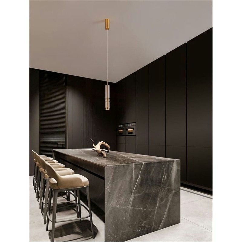 Suspension BENTO 12W LED Or brossé, cognac  9030552