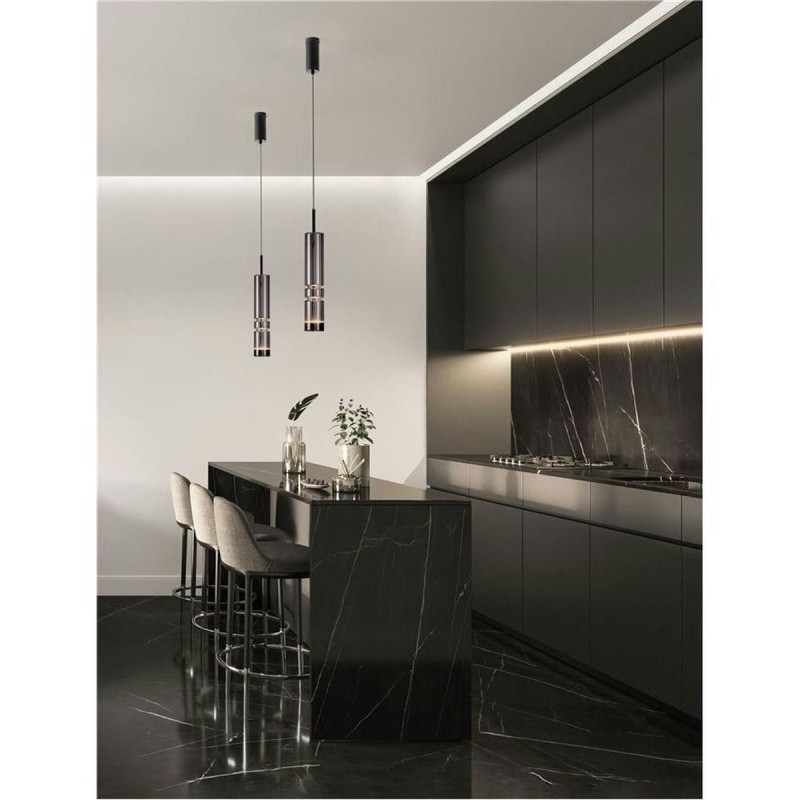 Suspension BENTO 12W LED Noir, gris fumé NL_9030553 9030553 Suspension BENTO 12W LED Noir, gris fumé 9030553