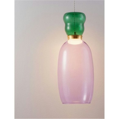 Suspension PLUMA 9W LED Jaspe dorée et violet  9030544