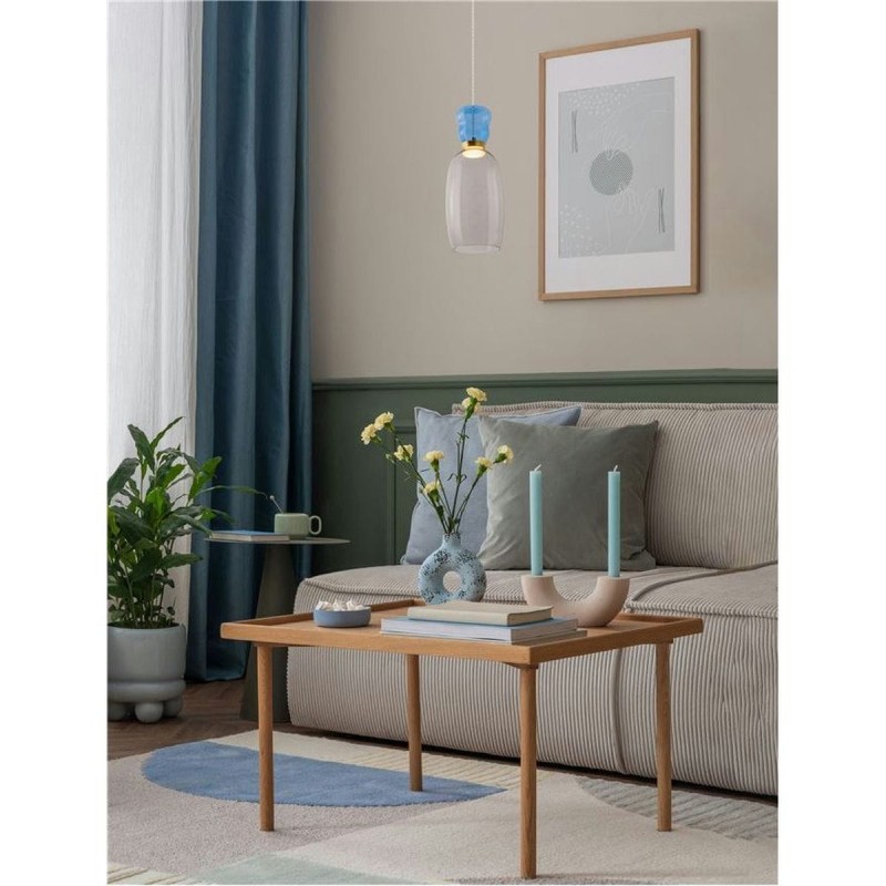 Suspension PLUMA 9W LED Or bleu, fumé  9030547