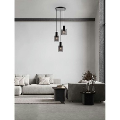 Suspension MIRBI 3X12W LED E27 Noir, fumé Escalier  9236201