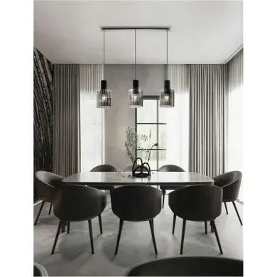 Suspension MIRBI 3X12W LED E27 Noir, fumé NOVA LUCE 9236202