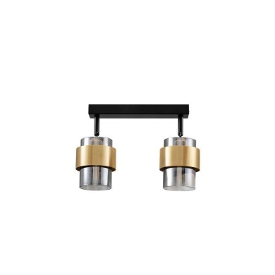 Plafonnier SIANNA 2X12W LED E27 Noir, or, fumé  9236387