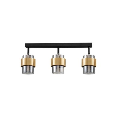 Plafonnier SIANNA 3X12W LED E27 Noir, or, fumé  9236388