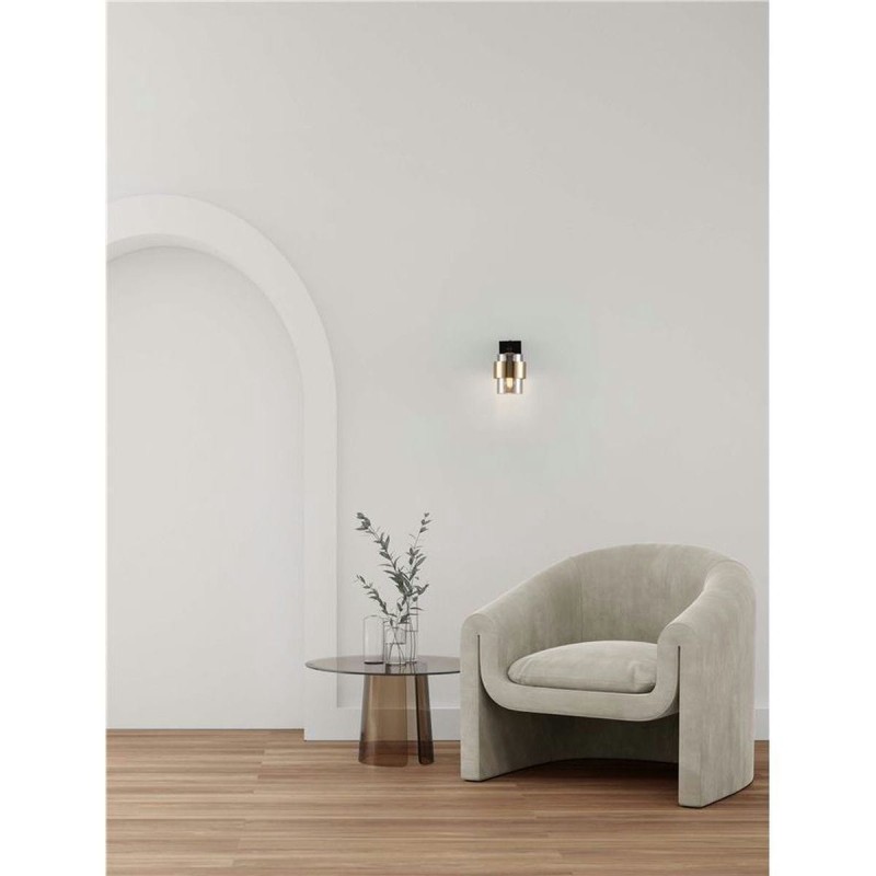 Applique SIANNA 12W LED E27 Noir, or, fumé  9236389