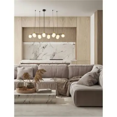 Suspension OVALINO 14X5W LED G9 doré, noir, blanc P47 NOVA LUCE 9620163