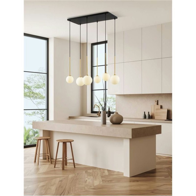 Suspension SAVOY 6X5W LED G9 Or satiné, noir, blanc NL_9620158 9620158 Suspension SAVOY 6X5W LED G9 Or satiné, noir, blanc 9620158