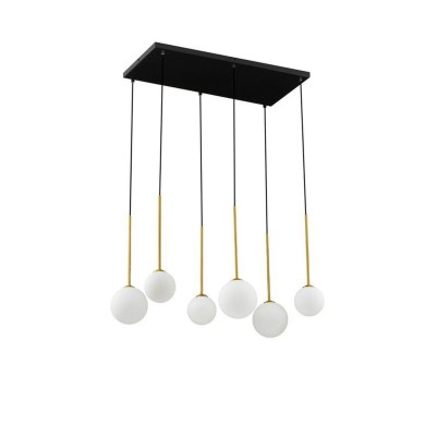 Suspension SAVOY 6X5W LED G9 Or satiné, noir, blanc  9620158