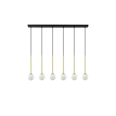 Suspension SAVOY 6X5W LED G9 Or, noir, blanc alignée NOVA LUCE 9620159