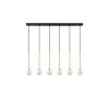 Suspension SAVOY 6X5W LED G9 Or, noir, blanc alignée  9620159