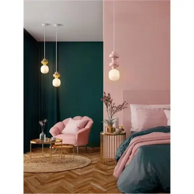 Suspension CLIO 5W LED E14 Jaune, blanc H198 NOVA LUCE 9009106